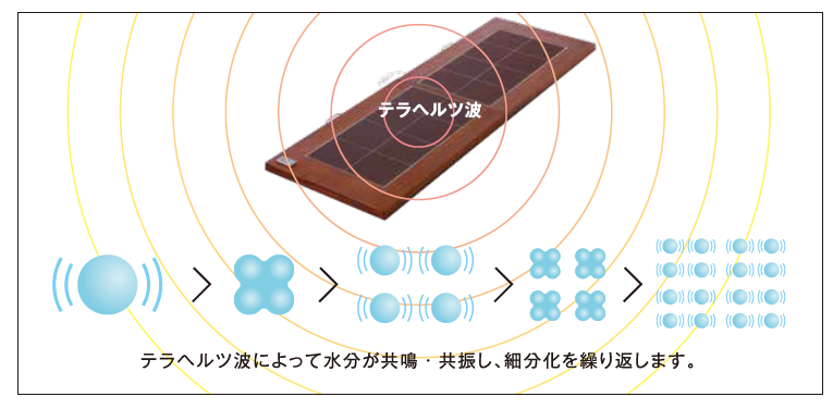 テラヘルツ波が引き出す水分の『ナノ粒子化現象』